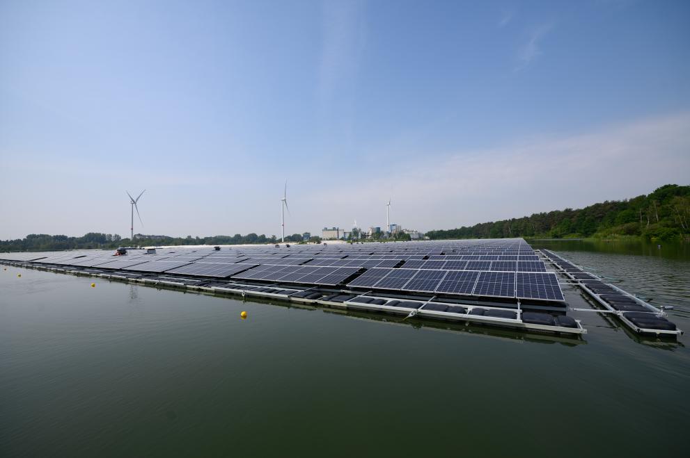Floating solar park in Dessel, Belgium