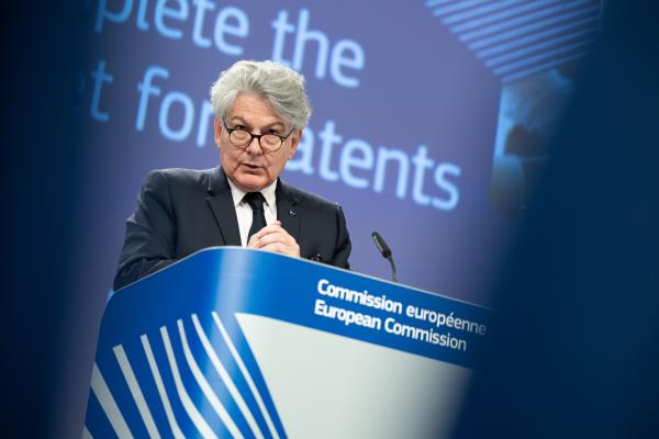 Press conference by Thierry Breton, European Commissioner, on new rules to complete the Single Market for patents